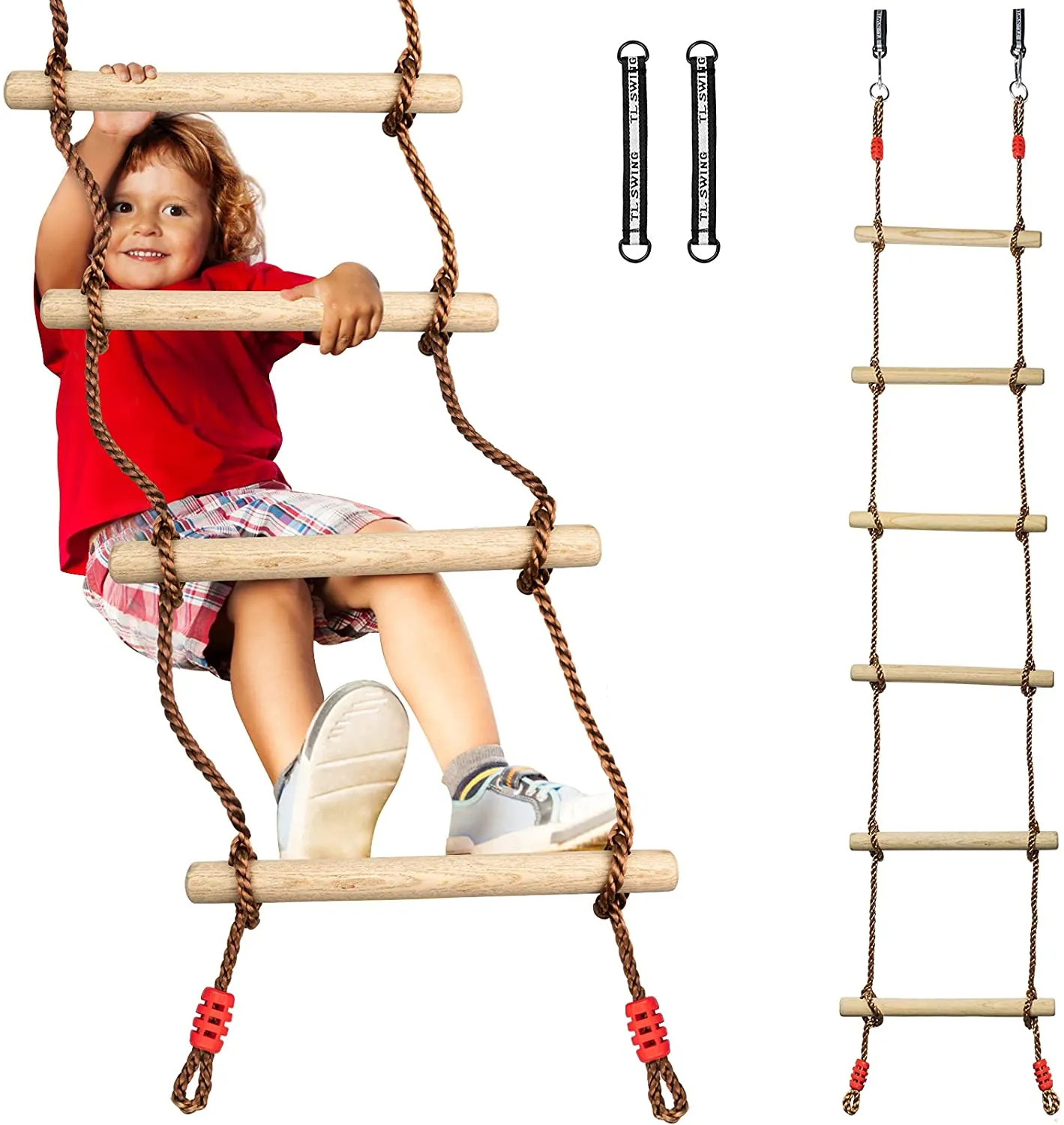 6-Section Climbing Rope Ladder for Kids 200 cm