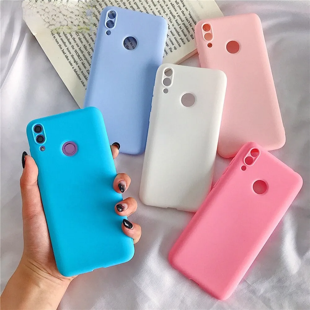 Anymob Huawei Light Blue Candy Colored Jelly Silicone Mobile Phone Protective Case