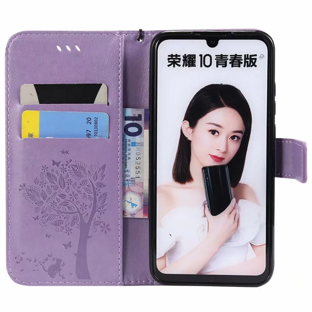 Anymob Huawei Phone Case Blush 3D Tree Flip Leather Wallet Cover