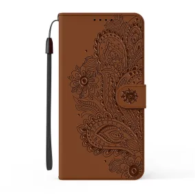 Anymob iPhone Brown Flip Leather Phone Cases Peacock Pattern Wallet Cover