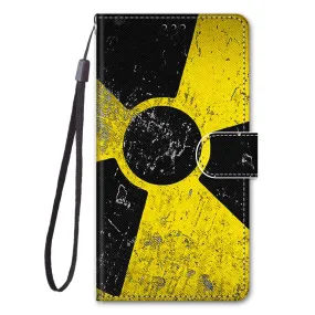 Anymob iPhone Case Black and Yellow Lovely Cartoon Cat Phone Bag Flip Wallet Leather Protection Cover