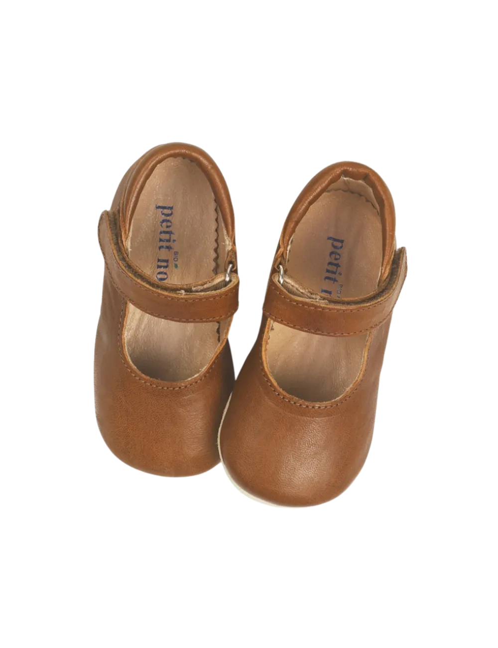 Ballerina Shoe with Velcro - Cognac