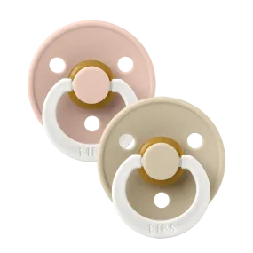 BIBS Dummies - Round Glow 2 Pk Blush/Vanilla