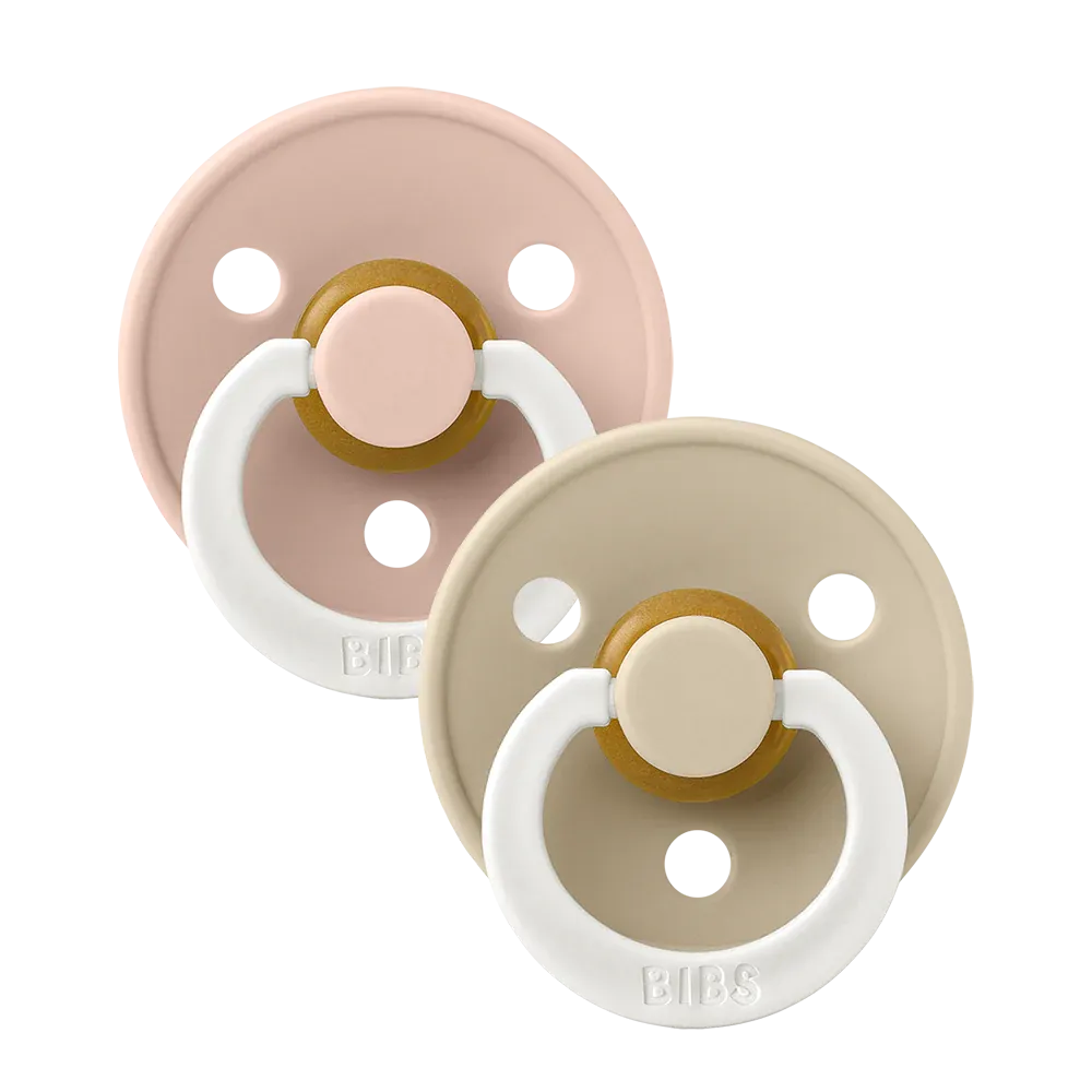 BIBS Dummies - Round Glow 2 Pk Blush/Vanilla