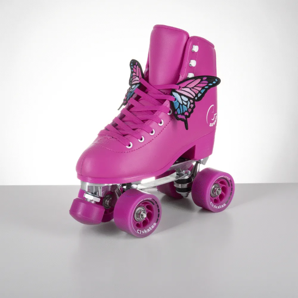 C7skates Pink Butterfly Wing Shoelace Charms