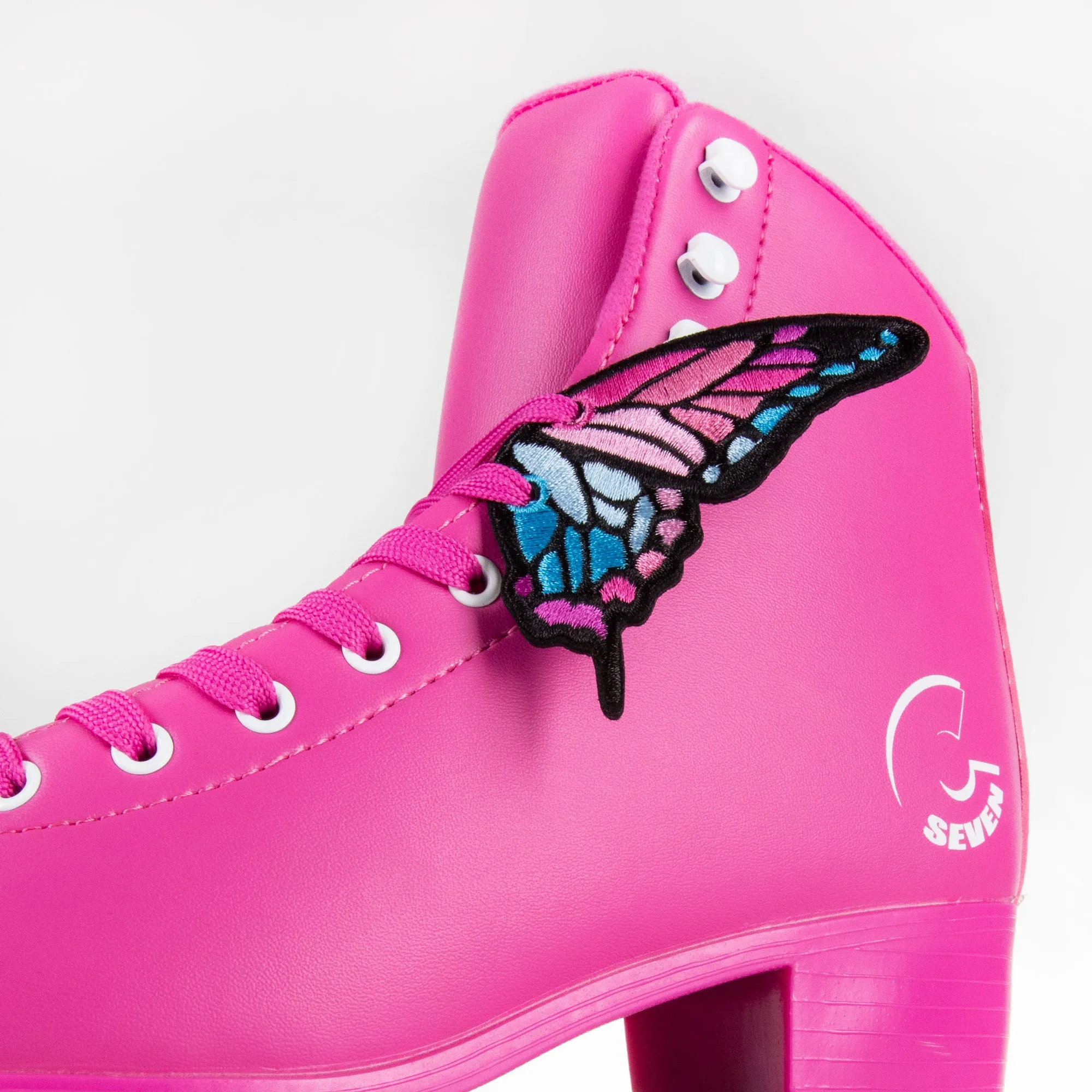 C7skates Pink Butterfly Wing Shoelace Charms