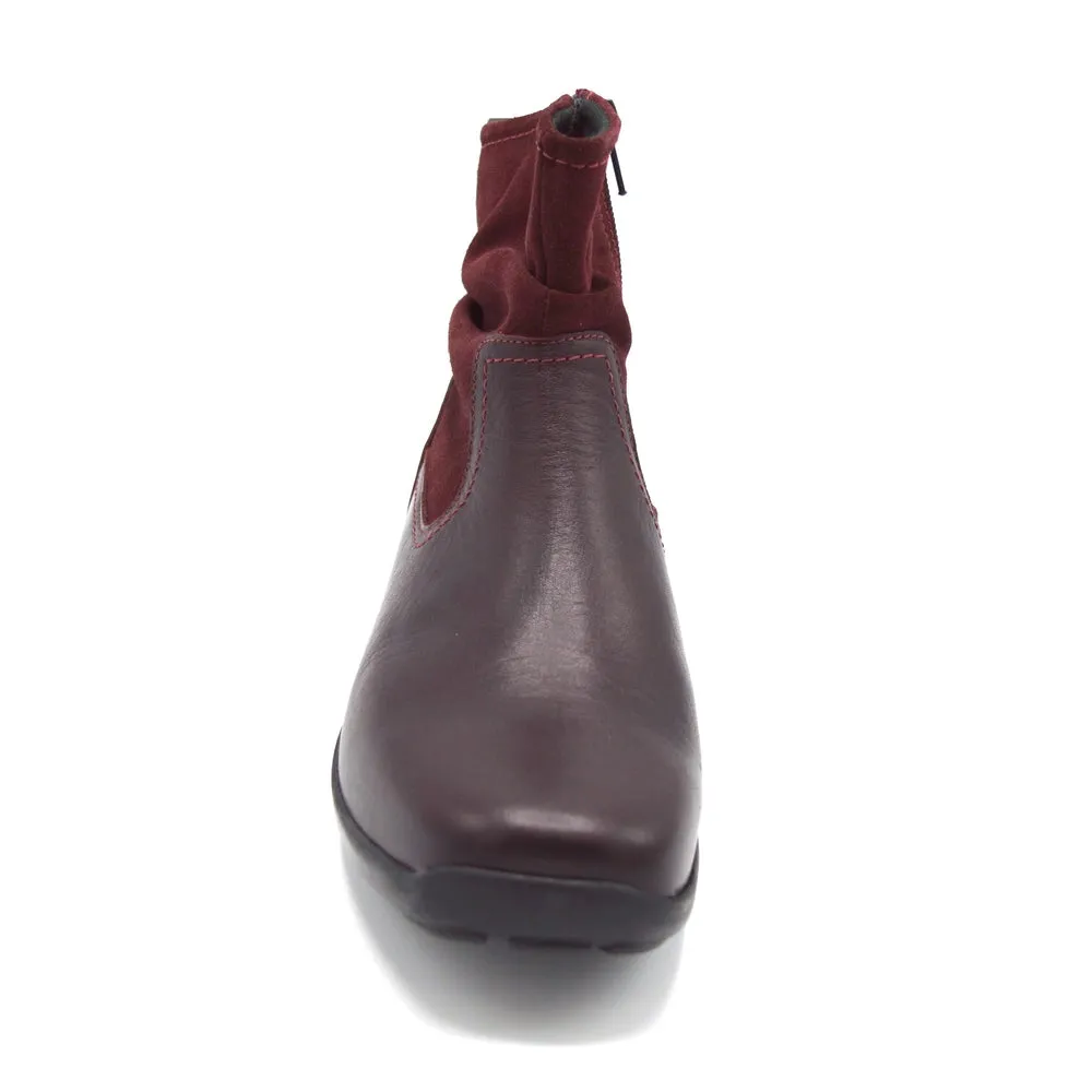 DB Foxton Ladies Wider Fit Ankle Boot -(6E Fitting) -Burgundy