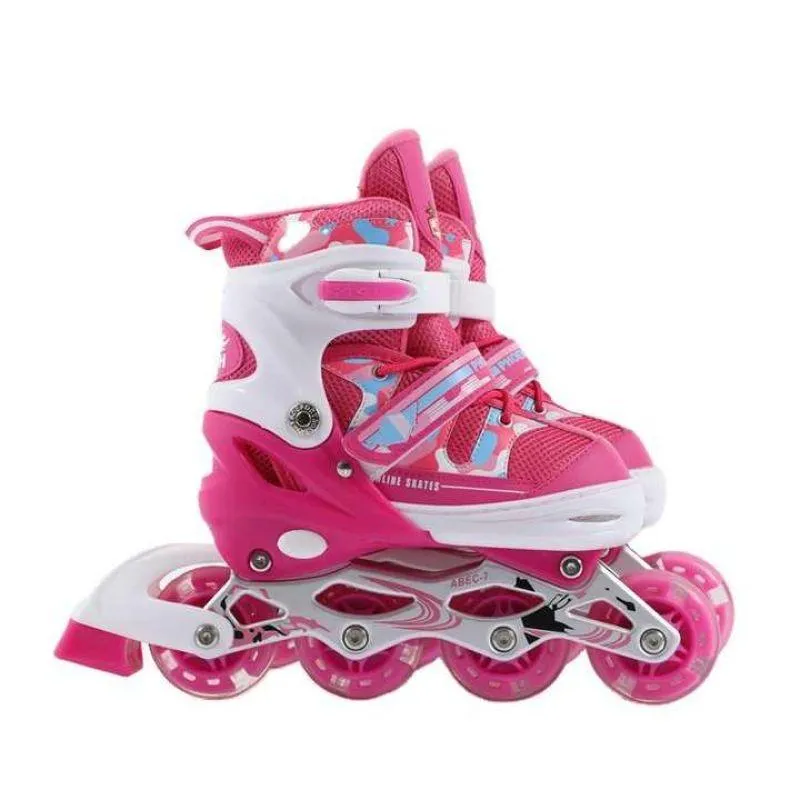 Dreeba PVC Kids Roller Skates, Shock Resistant, Triple-Layer Protective Buckle for Unparalleled Safety, Independent Brake on Right Foot for Extra Safety