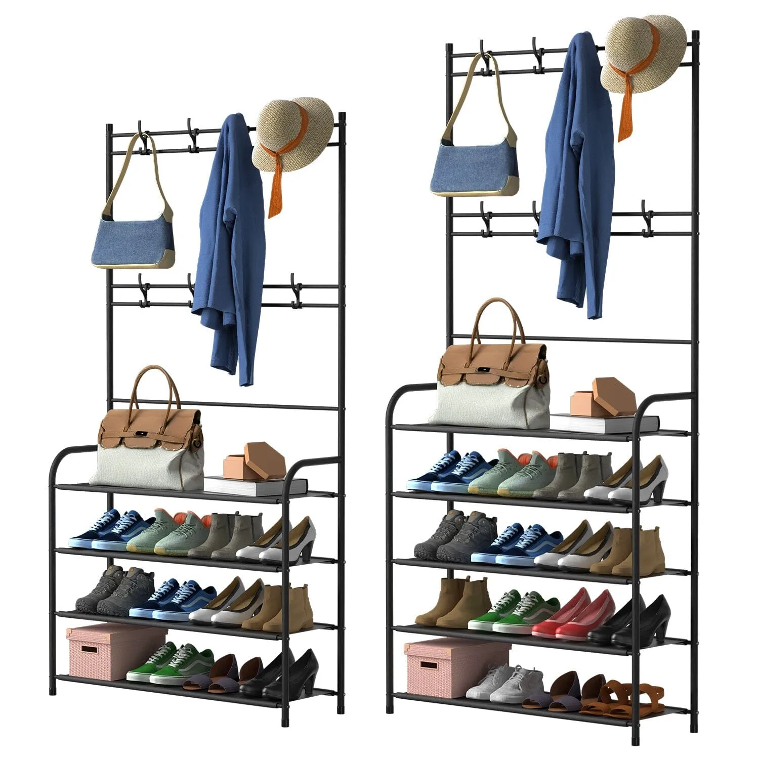 Entryway Coat Hat Rack Shoe Storage Shelf