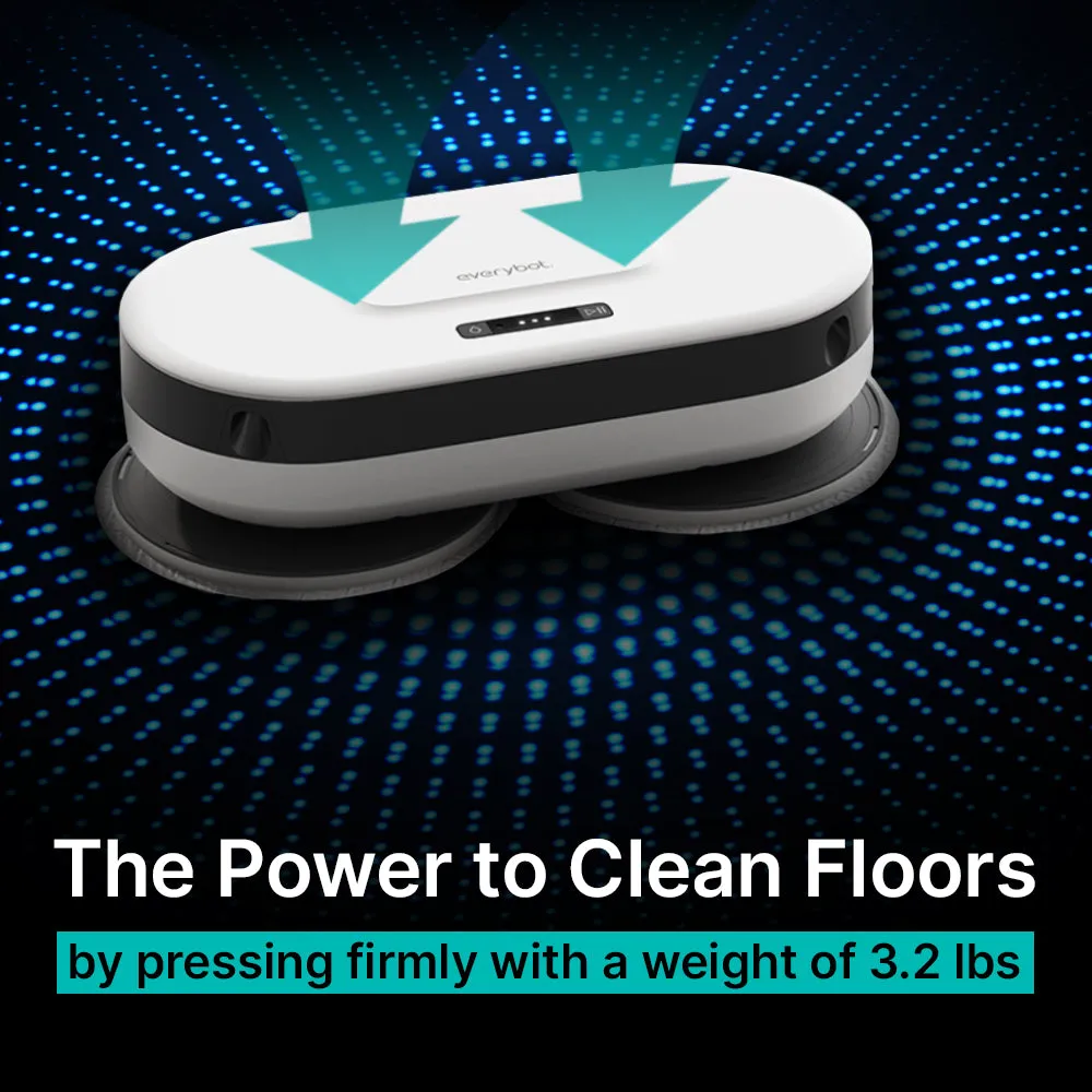 EVERYBOT Edge 2 Robot Mop - Whisper Quiet Smart Mopping Robot Cleaner