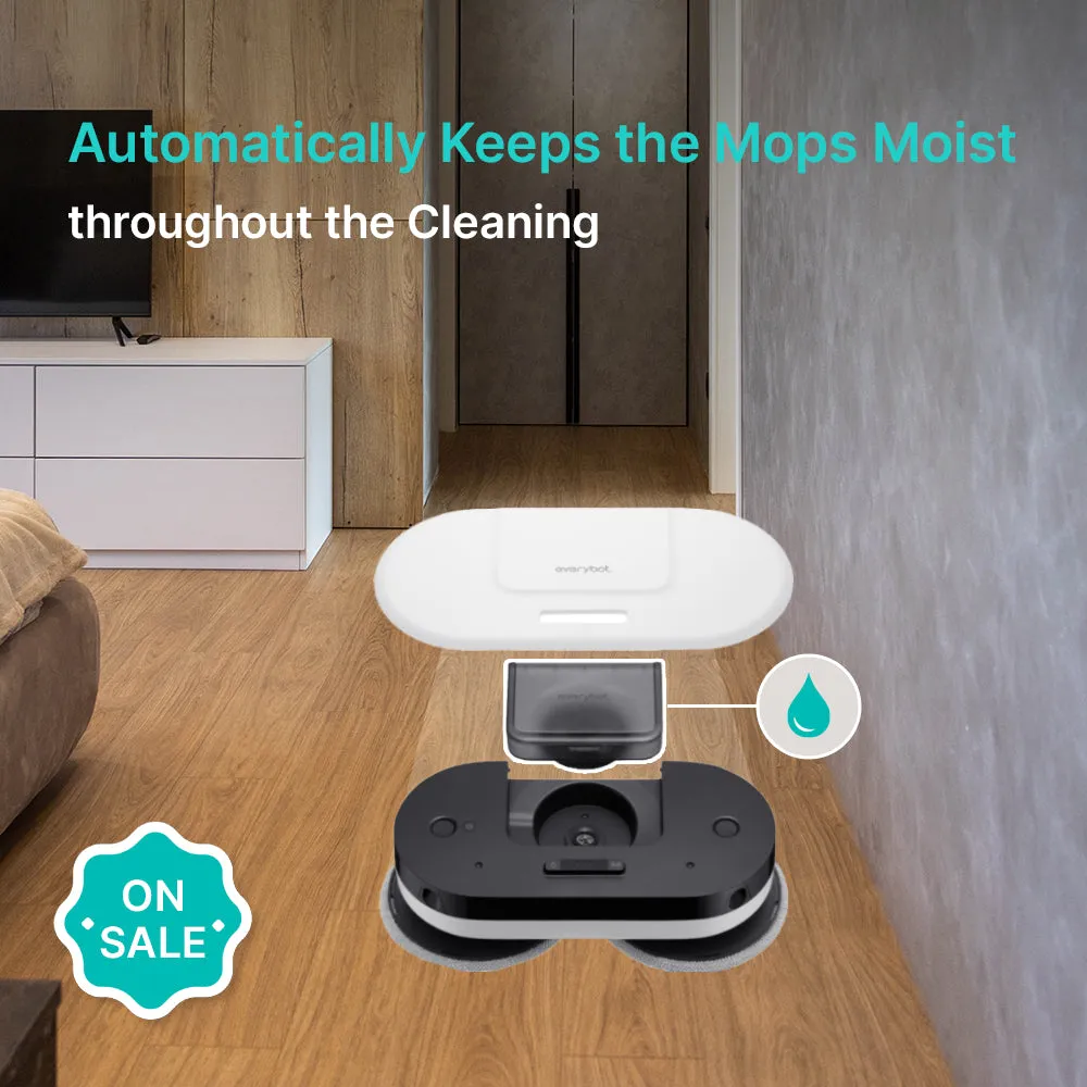 EVERYBOT Edge 2 Robot Mop - Whisper Quiet Smart Mopping Robot Cleaner