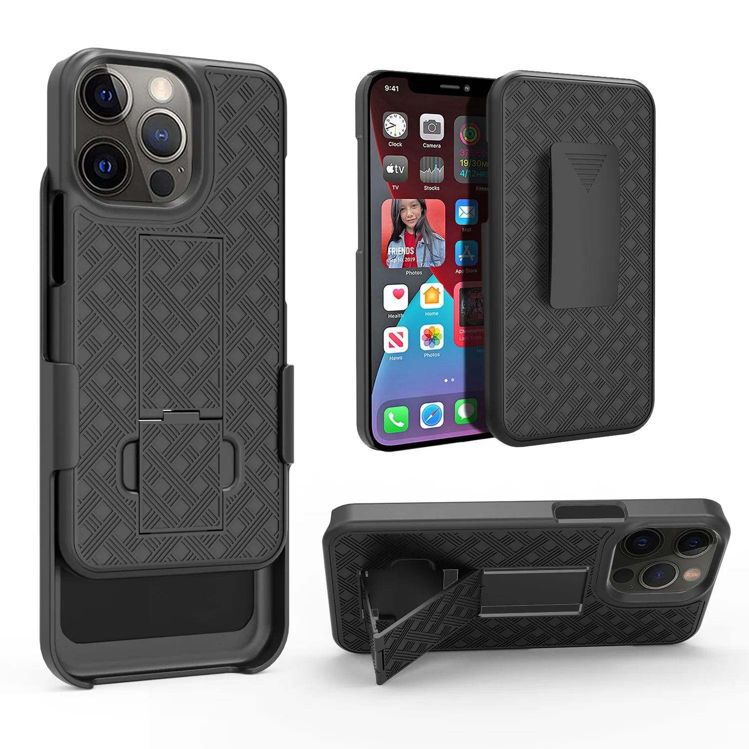 For Apple iPhone 13 Pro Case, Rugged Slim Rotating Swivel Lock Holster Shell Combo Clip Cover For iPhone 13 Pro