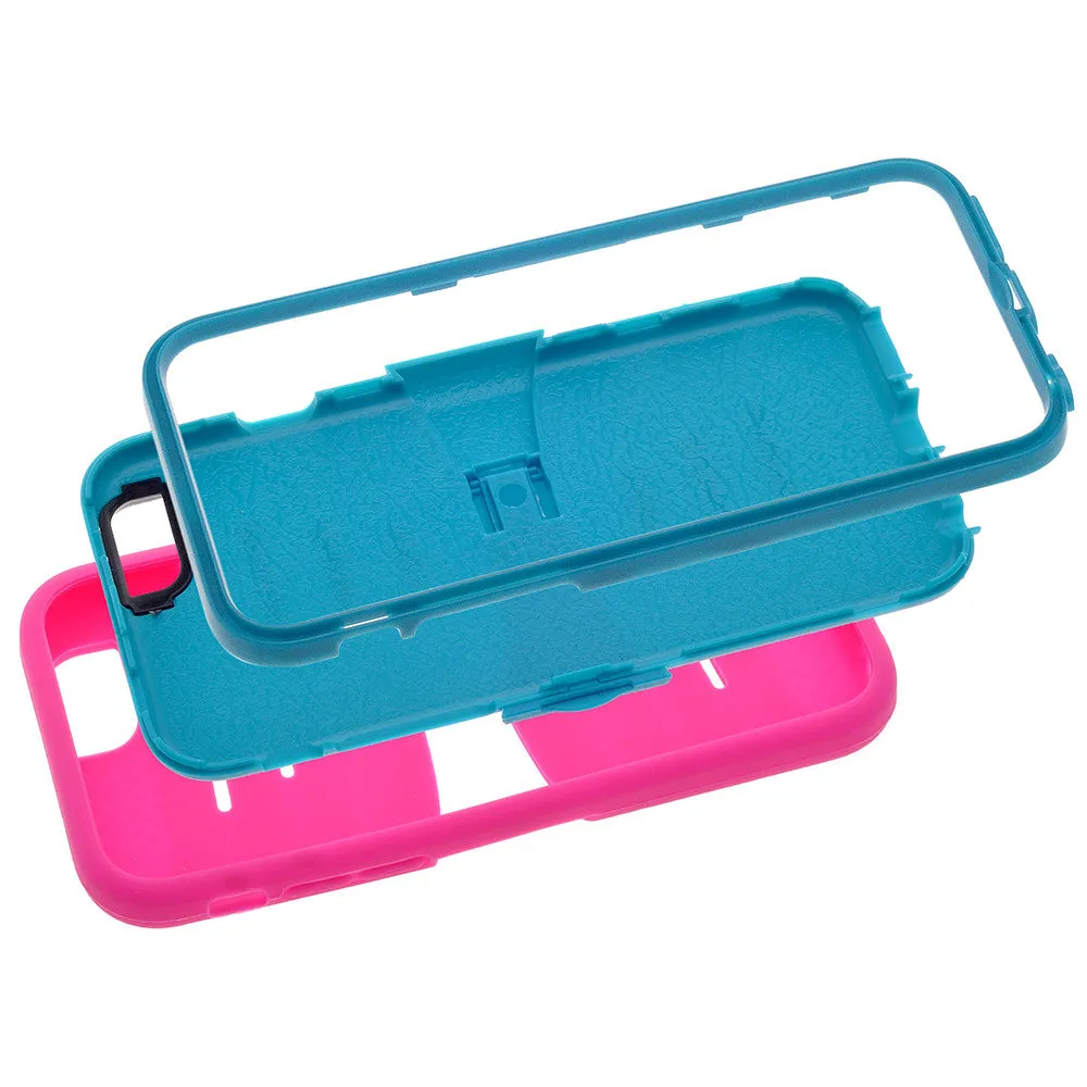 For Apple iPhone 6s / 6 Case, Dual Layer Full Body Coverage Case with Built-in Kickstand for Apple iPhone 6s / 6 - Hot Pink