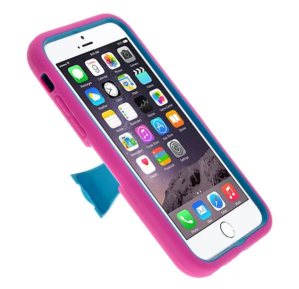 For Apple iPhone 6s / 6 Case, Dual Layer Full Body Coverage Case with Built-in Kickstand for Apple iPhone 6s / 6 - Hot Pink