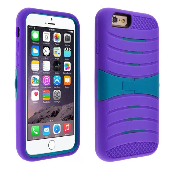 For Apple iPhone 6s / 6 Case, Dual Layer Full Body Coverage Case with Built-in Kickstand for Apple iPhone 6s / 6 - Purple