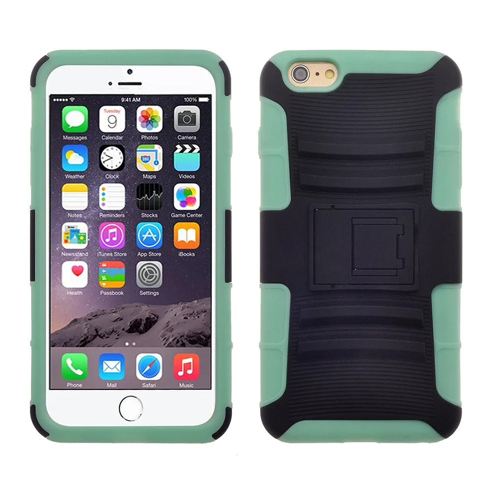 For Apple iPhone 6S / 6 Case, Hybrid Dual Layer Armor[Shock/Impact Resistant] Case Cover with Built-in Kickstand for Apple iPhone 6S / 6 - Teal