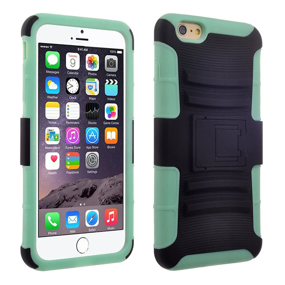 For Apple iPhone 6S / 6 Case, Hybrid Dual Layer Armor[Shock/Impact Resistant] Case Cover with Built-in Kickstand for Apple iPhone 6S / 6 - Teal