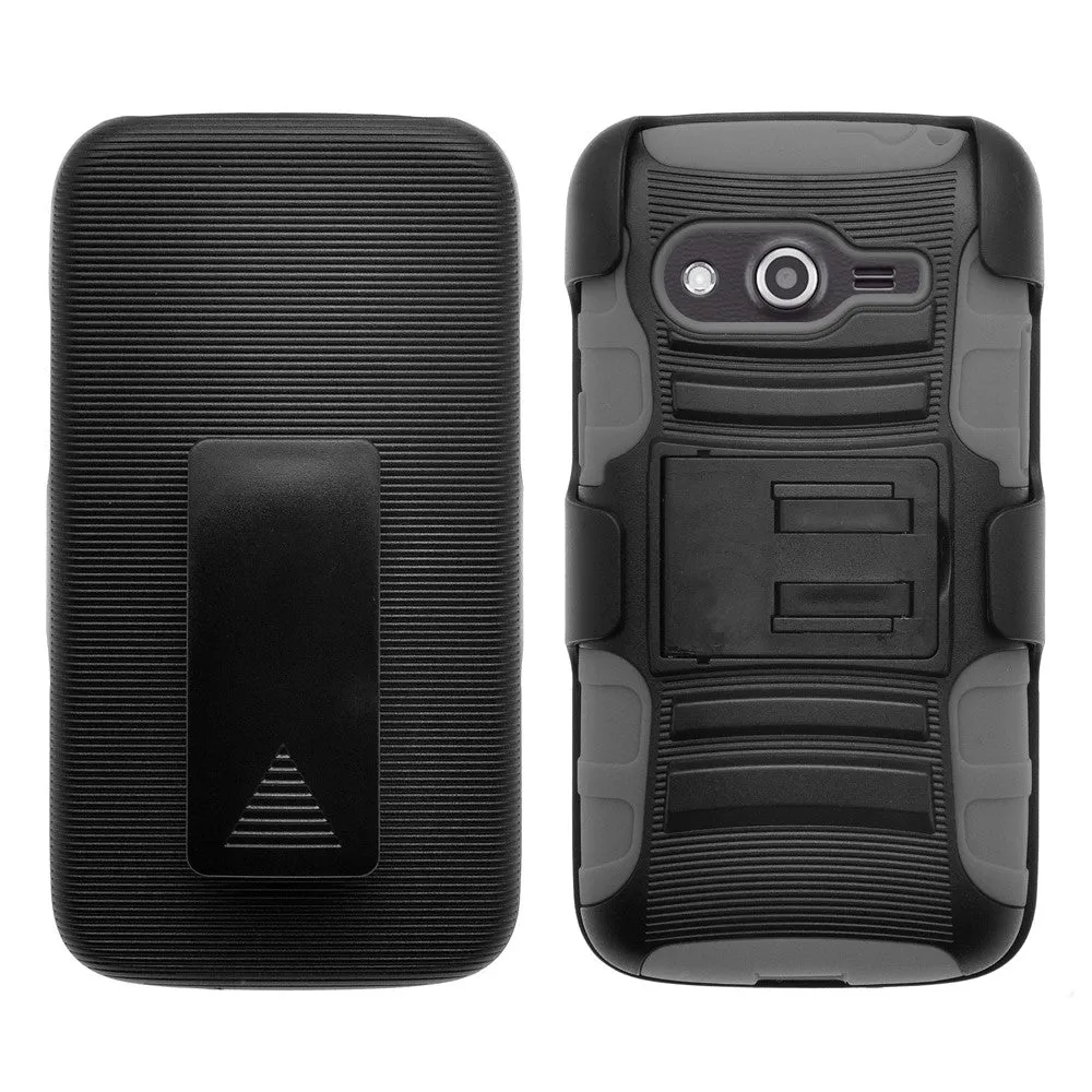 Galaxy Avant Case, Hybrid Dual Layer Armor[Shock/Impact Resistant] Case Cover with Built-in Kickstand for Galaxy Avant/G386T - Grey