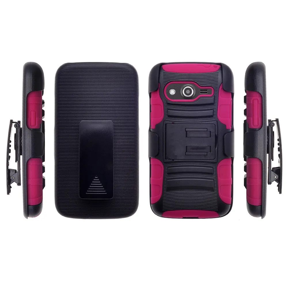 Galaxy Avant Case, Hybrid Dual Layer Armor[Shock/Impact Resistant] Case Cover with Built-in Kickstand for Galaxy Avant/G386T - Pink