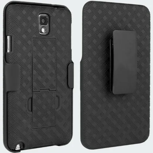 Galaxy Note 3 Case, Rugged Slim Rotating Swivel Clip Holster Shell Combo Case for Samsung Galaxy Note 3 - Black