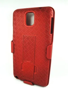 Galaxy Note 3 Case, Rugged Slim Rotating Swivel Clip Holster Shell Combo Case for Samsung Galaxy Note 3 - Red