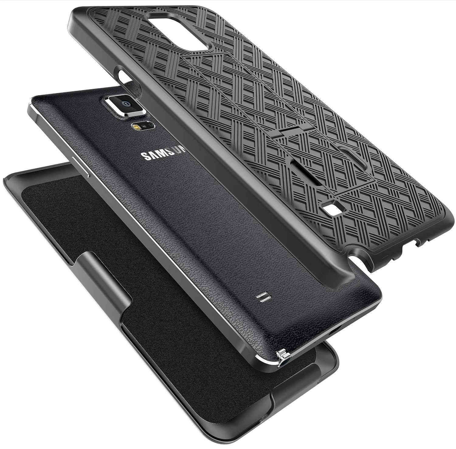 Galaxy Note 4 Case, Rugged Rotating Belt Clip Slim Holster Shell Combo Case for Samsung Galaxy Note 4 - Black