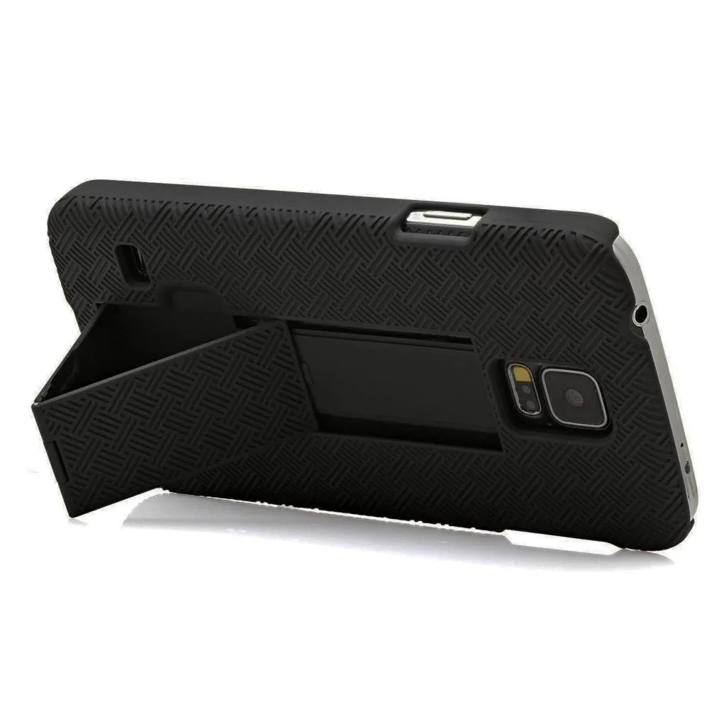 Galaxy S5 Case, Slim Holster Shell Combo Case [Rotating Swivel Belt Clip]   Screen Protector Bundle for Samsung Galaxy S5