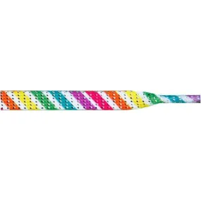 Glitter 3/8" Flat Laces - Candy Stripe (1 Pair Pack) Shoelaces