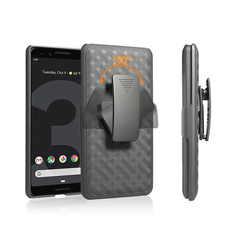 Google Pixel 3 XL Case, Slim Rotating Swivel Clip Rugged Holster Shell Combo Belt Clip Cover