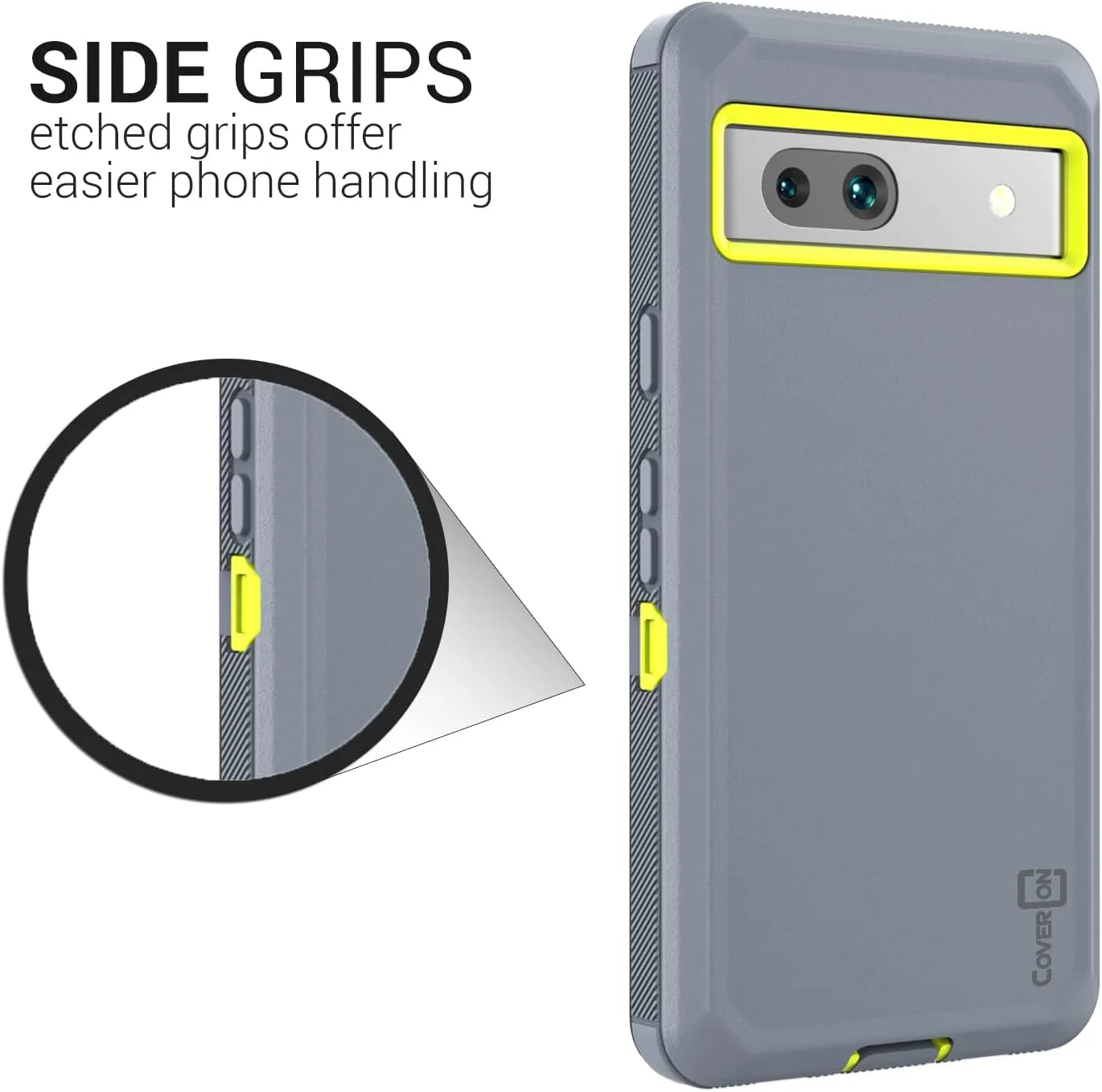 Google Pixel 7A Case Heavy Duty Military Grade A Protective Hybrid Etched Grip Bumper Rigid Hard Plastic Cover Fit Pixel 7a Phone Case