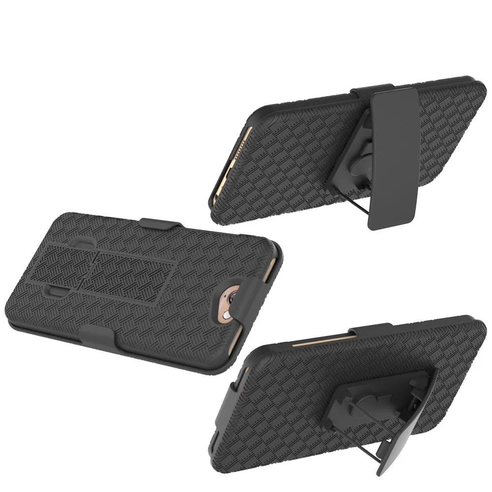 HTC One A9 Case, Rugged Rotating Belt Clip Slim Holster Shell Combo Case for HTC One A9 - Black