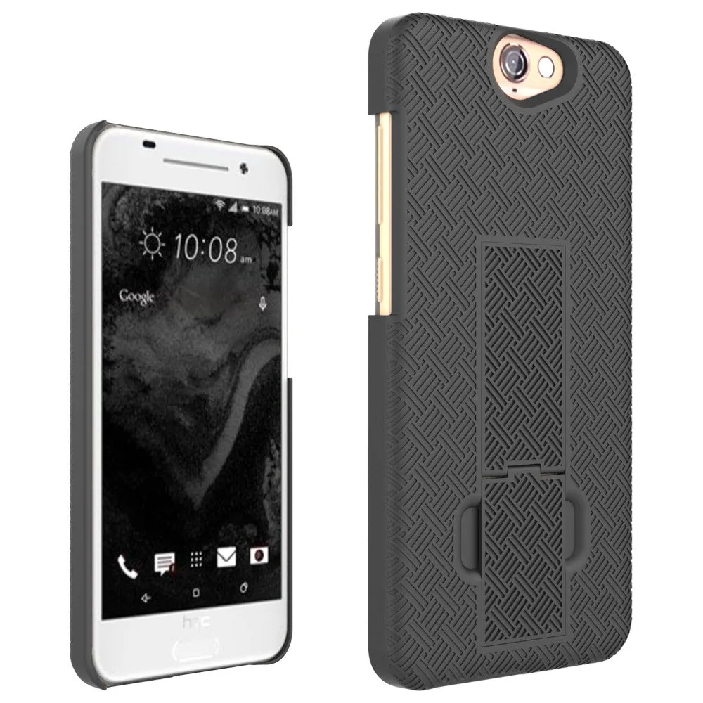 HTC One A9 Case, Rugged Rotating Belt Clip Slim Holster Shell Combo Case for HTC One A9 - Black