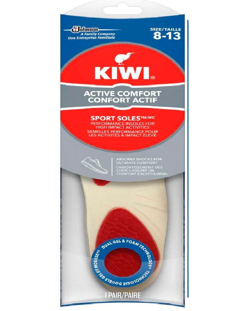 Kiwi Sport Comfort Gel Insole #KSCGI - One Pair