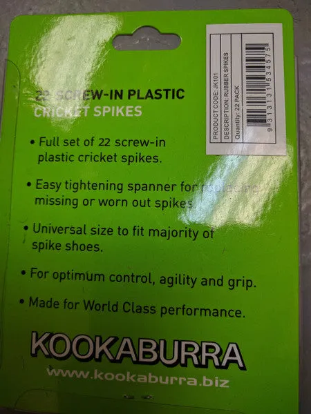 Kookaburra Rubber Spikes (22 with Key)