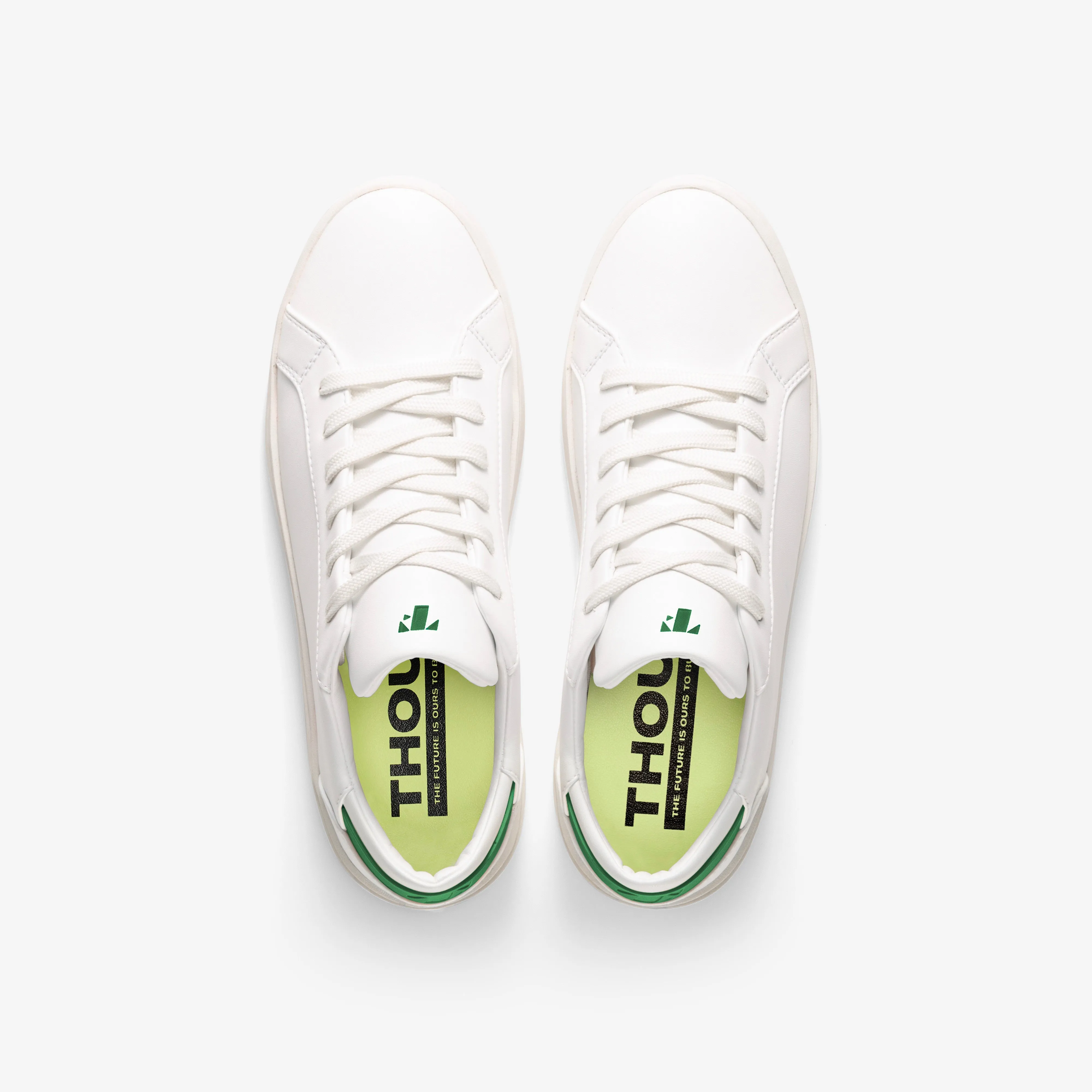 Men's Lace Up | White-Kelly Green