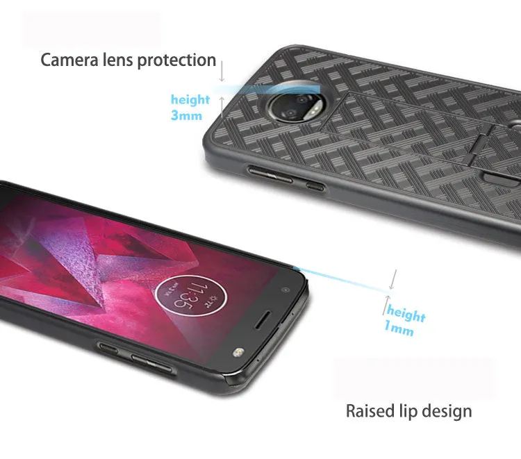 Motorola Moto Z2 Force Case, Moto Z2 Force Case, Slim Rotating Swivel Clip Rugged Holster Shell Combo Case Cover for Moto Z2 Force