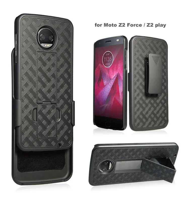 Motorola Moto Z2 Force Case, Moto Z2 Force Case, Slim Rotating Swivel Clip Rugged Holster Shell Combo Case Cover for Moto Z2 Force