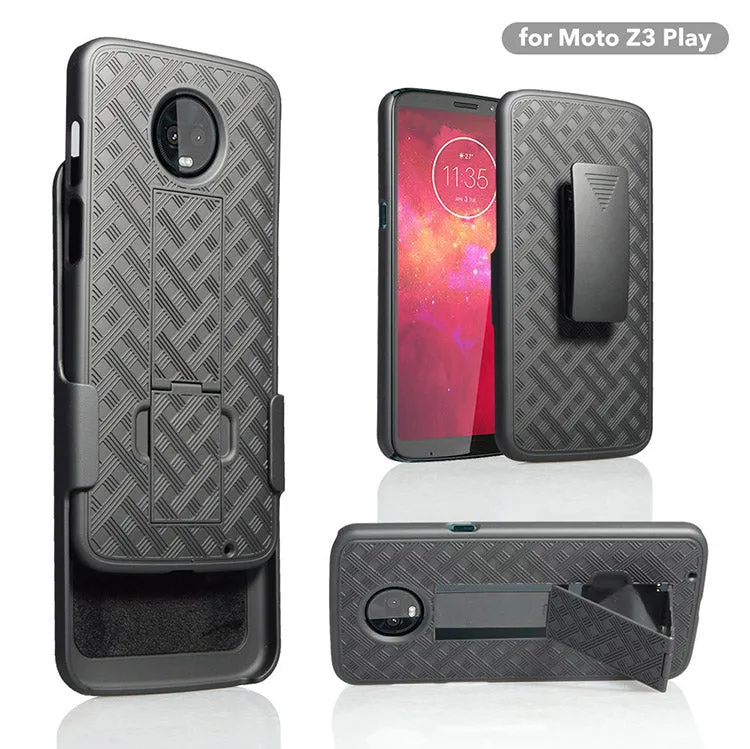 Motorola Moto Z3 Play Case, Moto Z3 Play Case, Rugged Slim Rotating Swivel Lock Holster Shell Combo Case for Moto Z3 Play