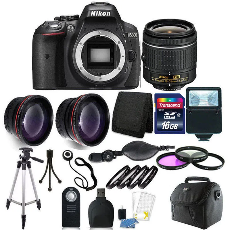 Nikon D5300 Digital SLR Camera with 18-55mm VR Nikkor Lens and Accessories