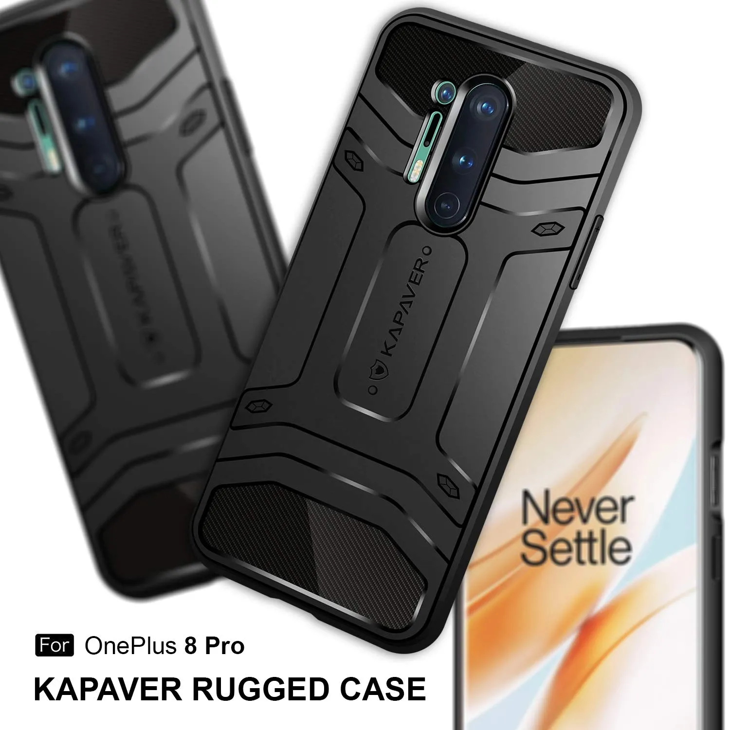 OnePlus 8 Pro Back Cover Case | Rugged - Black