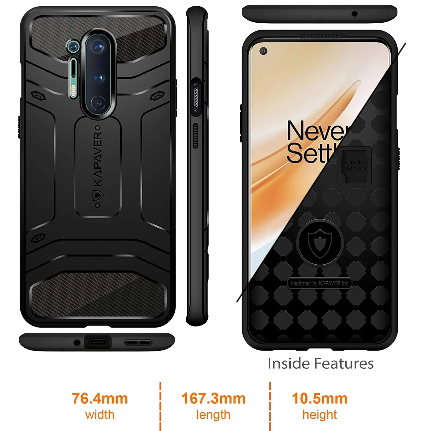 OnePlus 8 Pro Back Cover Case | Rugged - Black