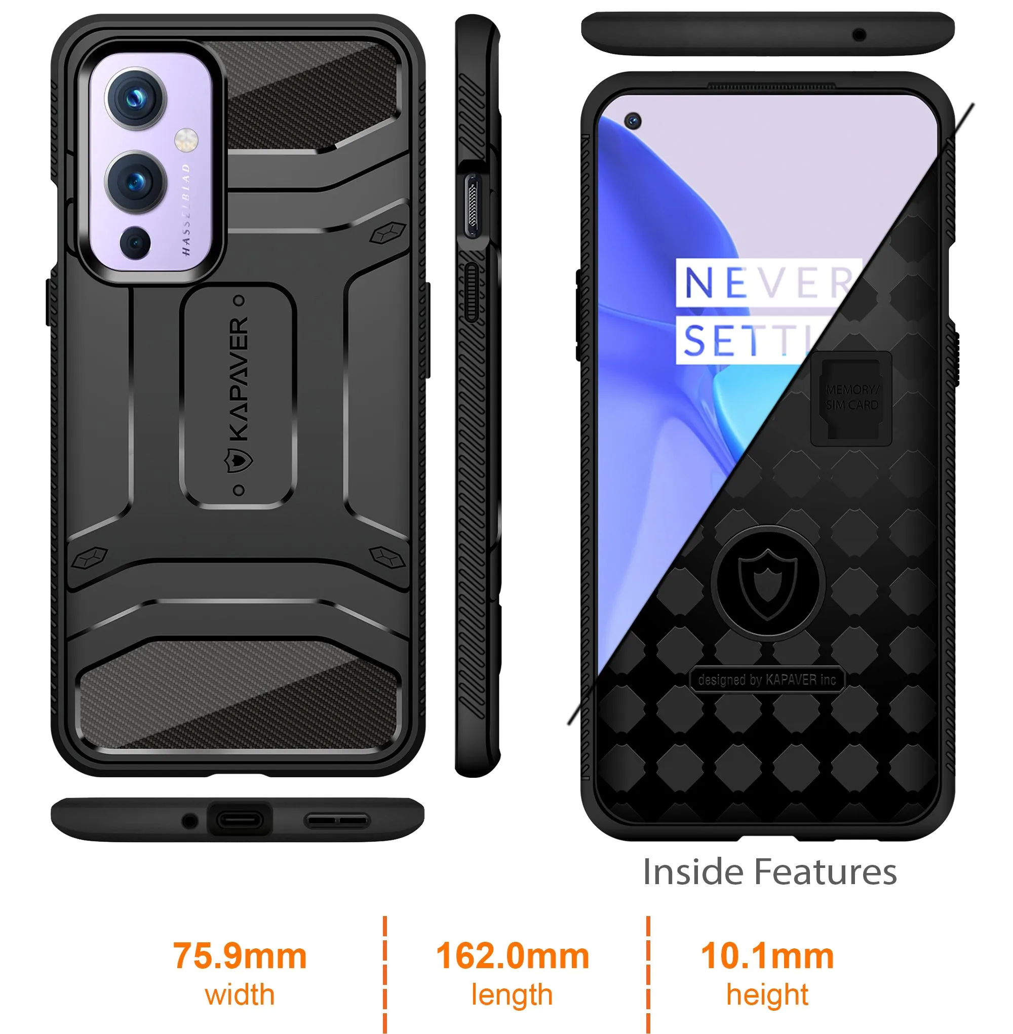 OnePlus 9 5g Back Cover Case | Rugged - Black