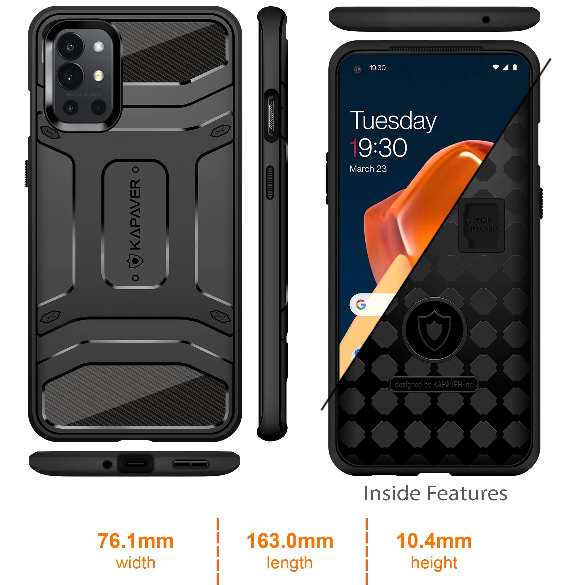 OnePlus 9R 5g Back Cover Case | Rugged -Black