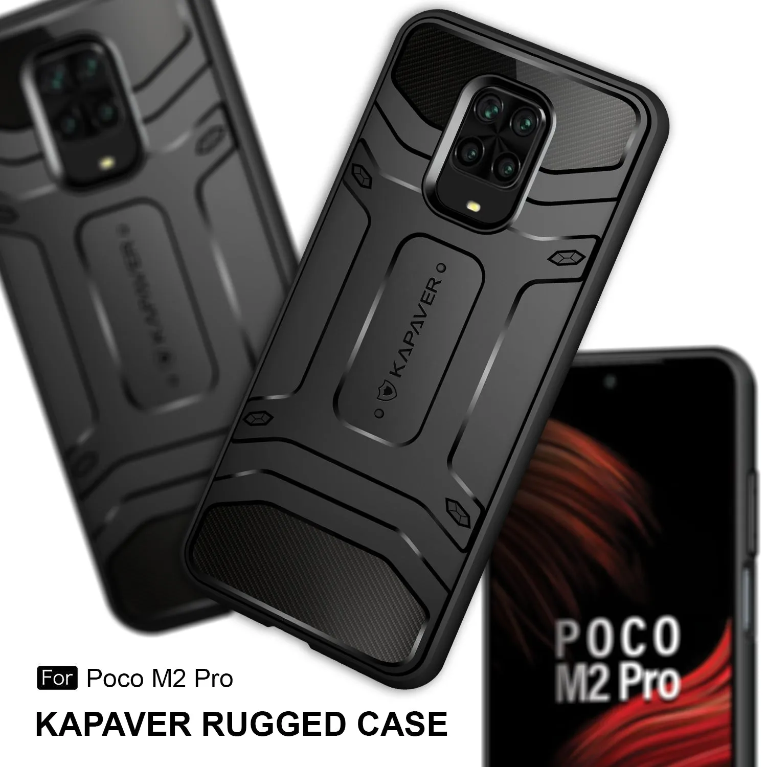 Poco M2 Pro Back Cover Case | Rugged Black