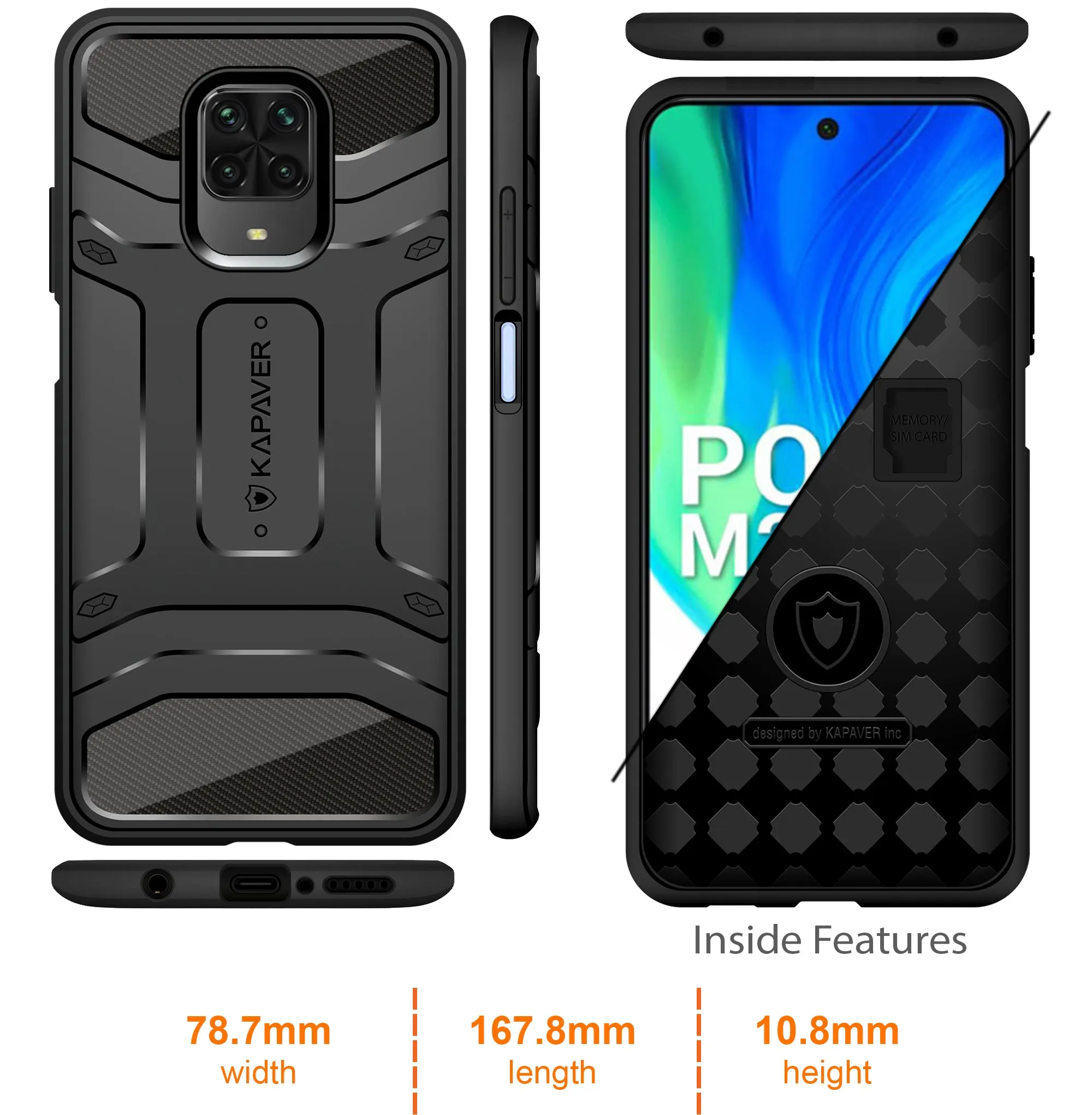 Poco M2 Pro Back Cover Case | Rugged Black