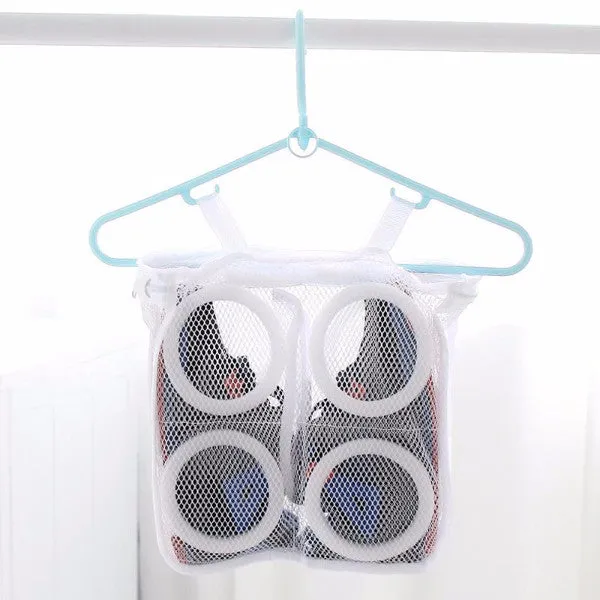 Portable Laundry Storage Organizer Mesh Shoes Bag