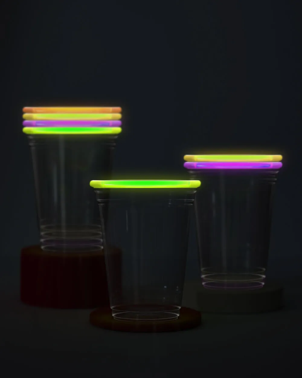 Rave Girl Glo Cups - 16 glow rimmed cups