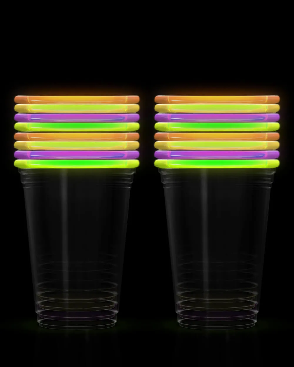 Rave Girl Glo Cups - 16 glow rimmed cups