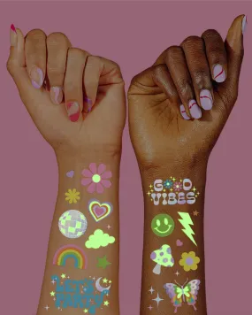 Rave Girl Glo Tats - 82 foil temporary tattoos