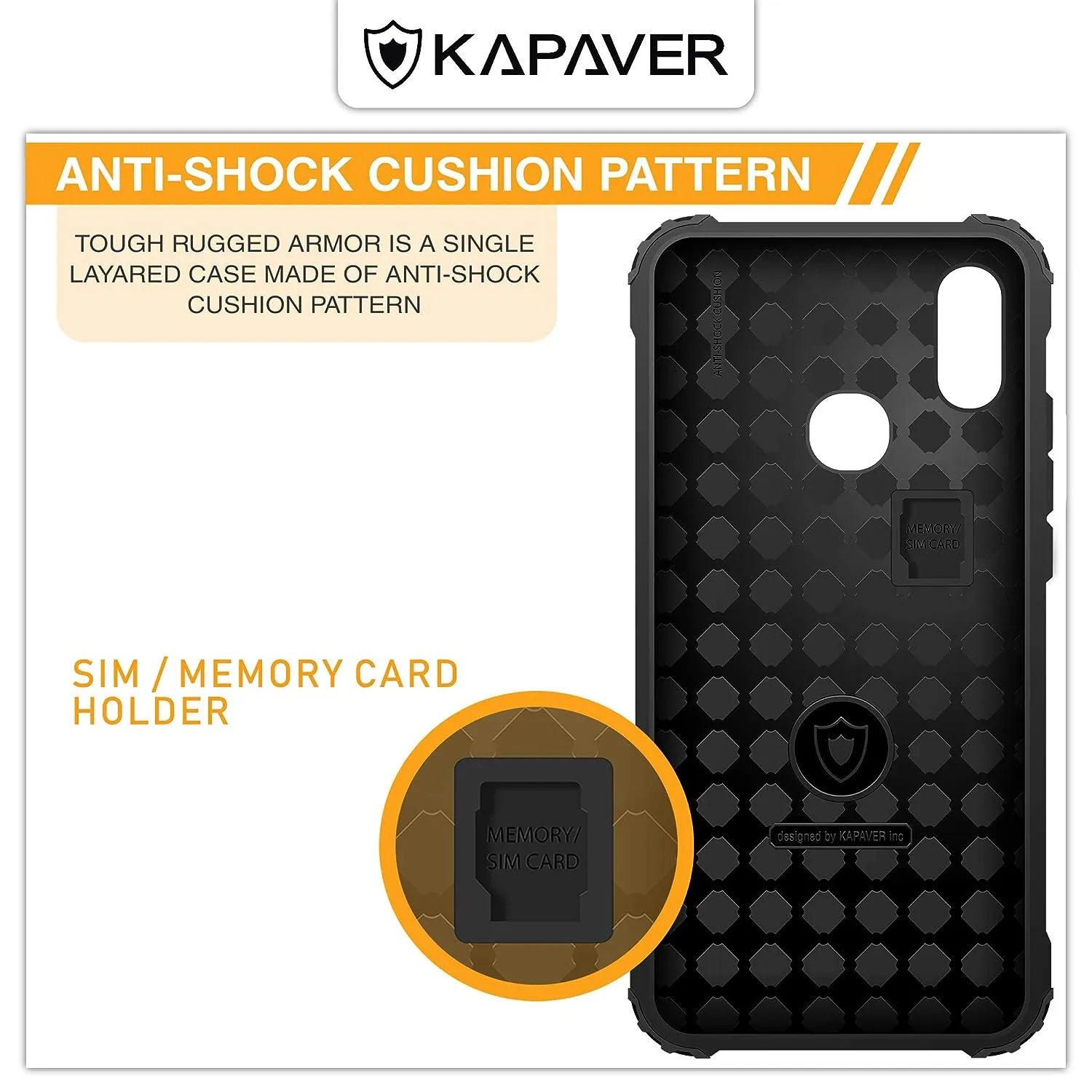 Redmi Note 6 Pro Back Cover Case | Rugged - Black